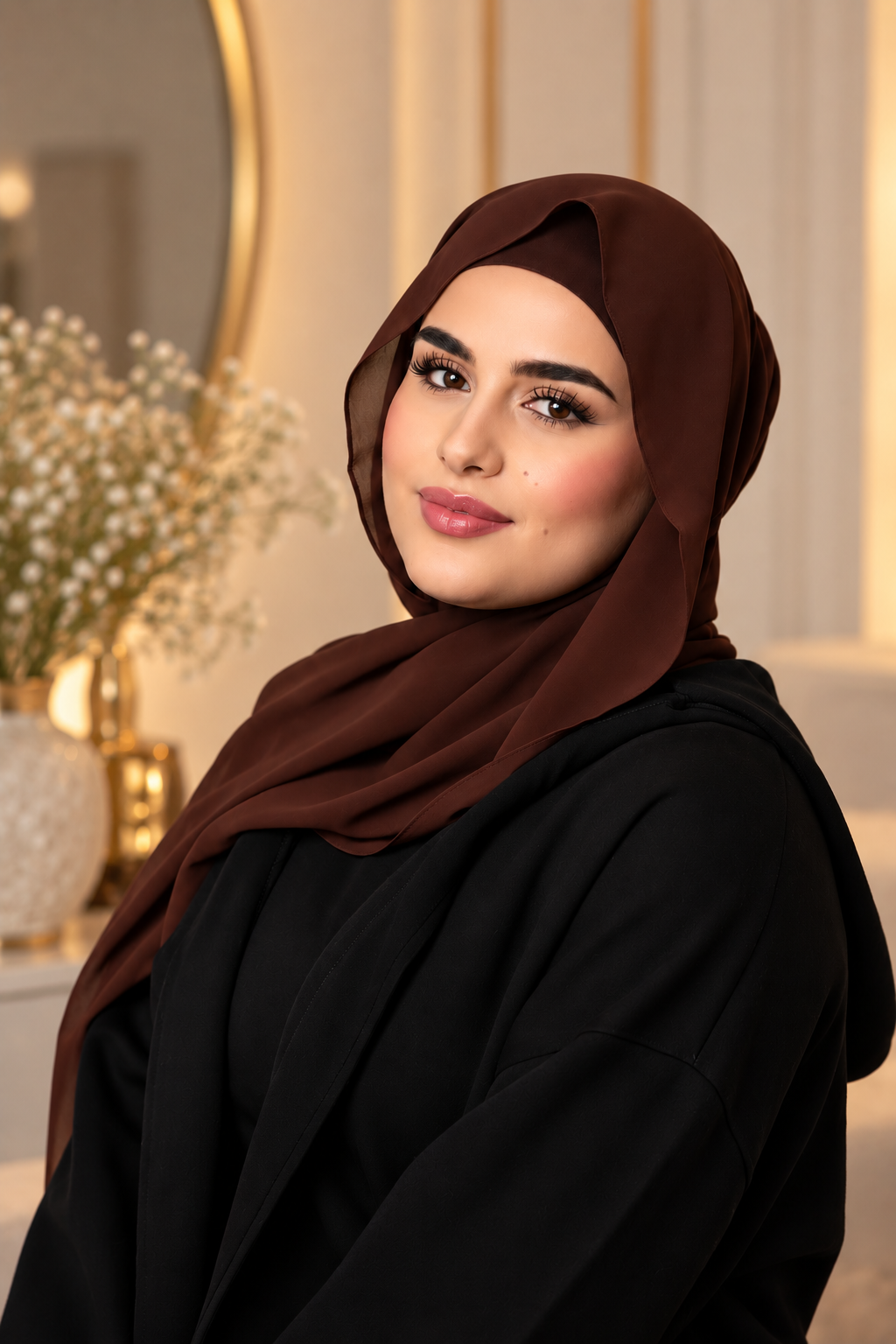 Chocolate Brown Hijab Chiffon Set