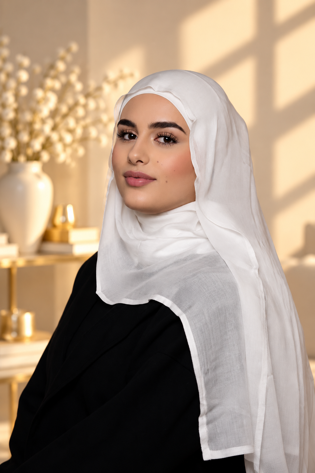 White Modal Hijab Set