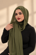 Olive Chiffon Hijab Set