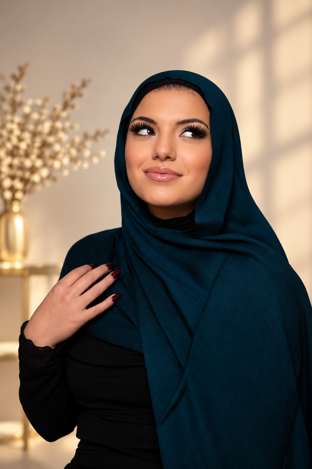Midnight Teal Modal Hijab Set