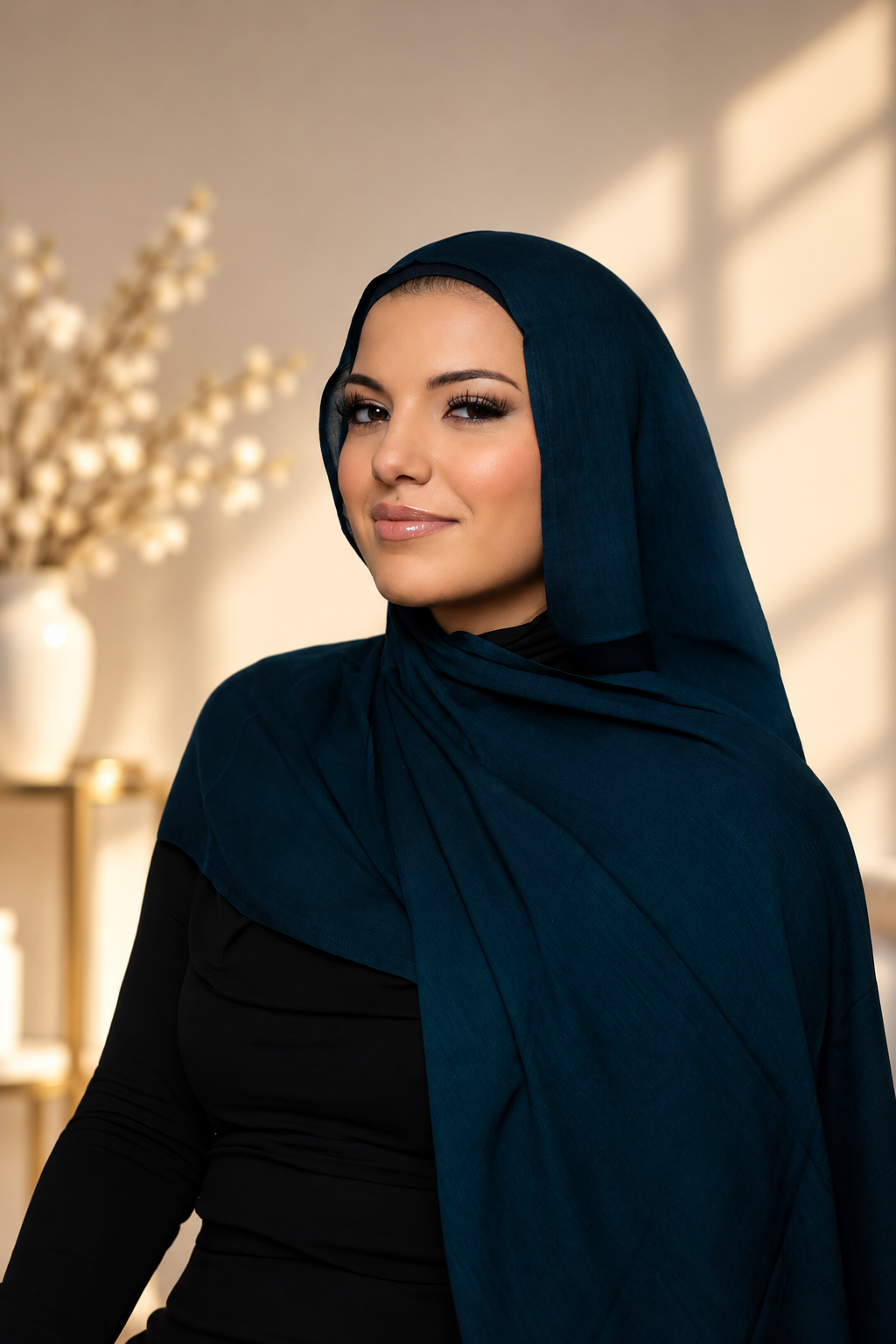Midnight Teal Modal Hijab Set