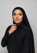 Black Premium Bamboo Jersey Hijab Set