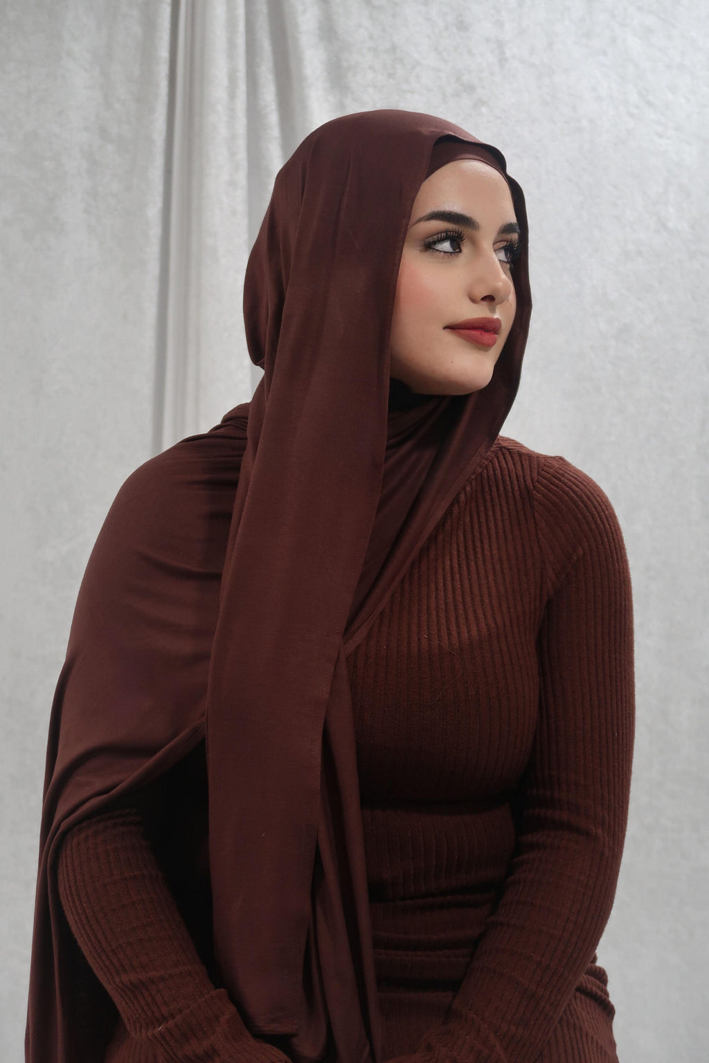 Coffee Brown Cotton Jersey