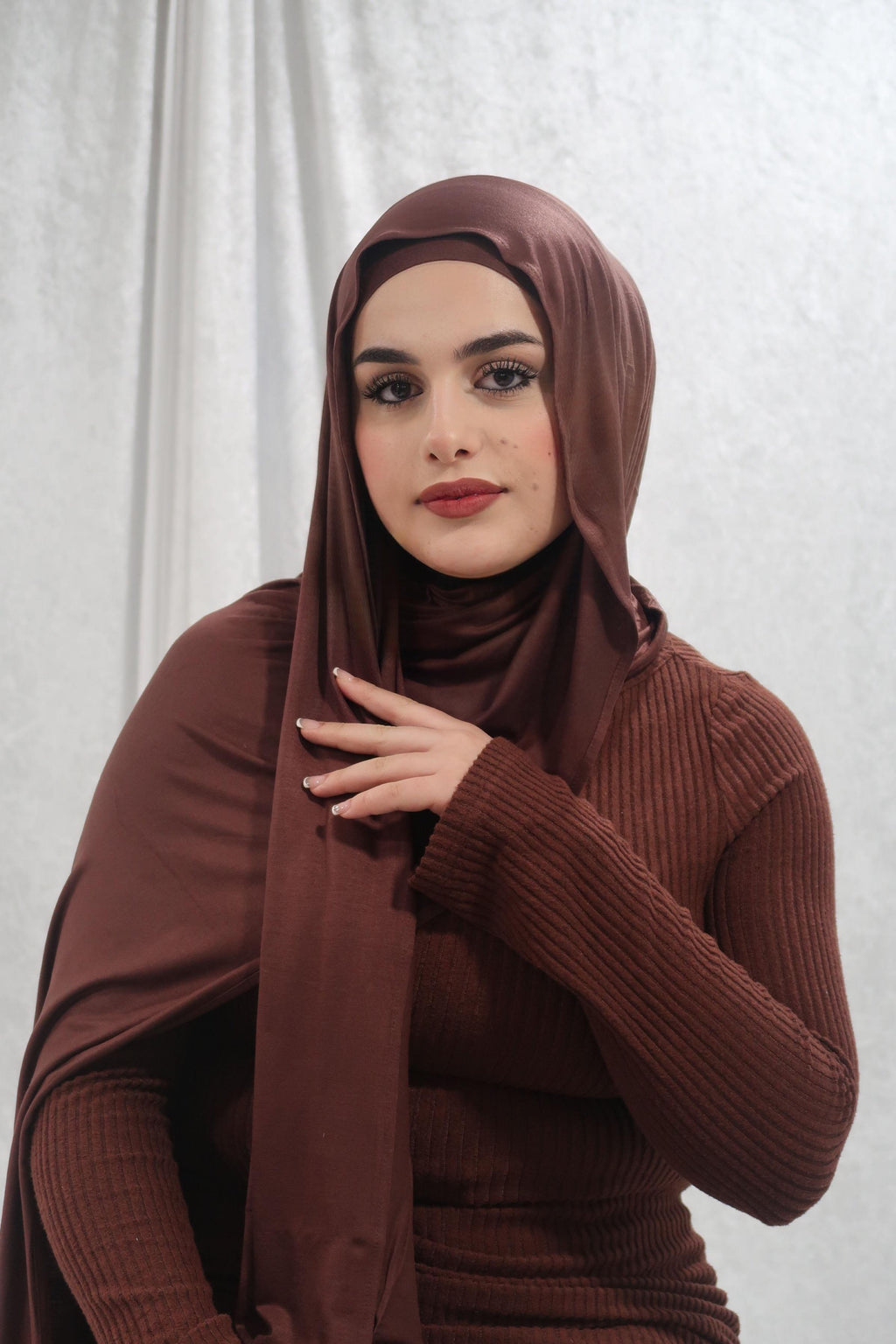 Coffee Brown Cotton Jersey