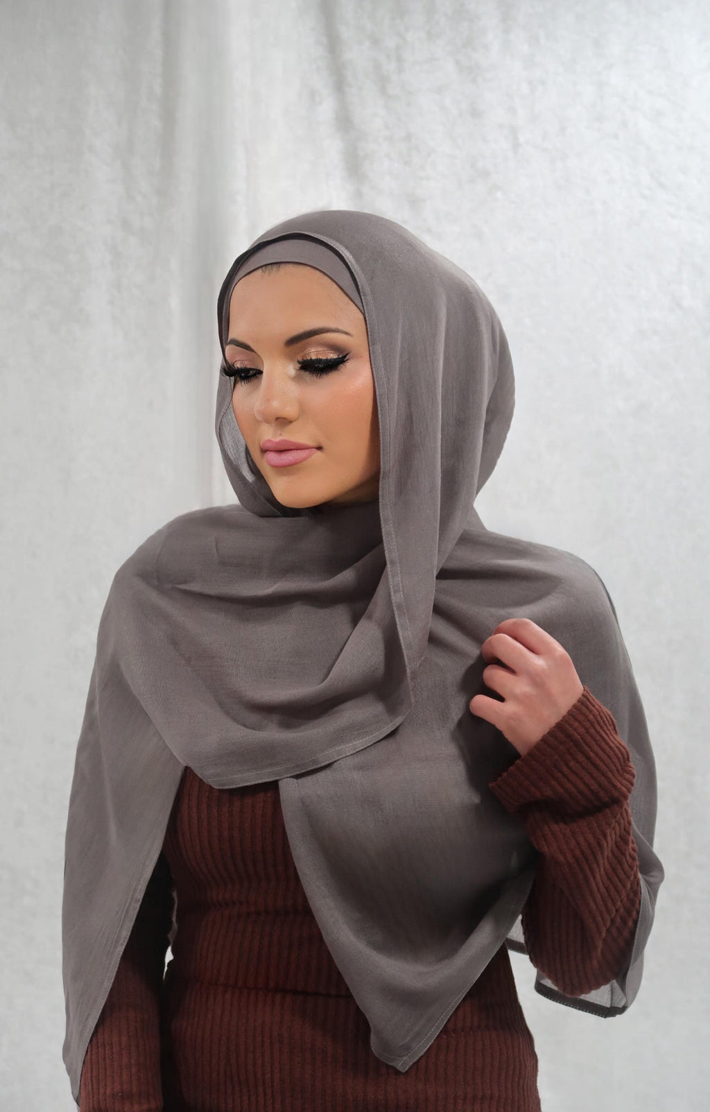 Cool Gray Modal Hijab Set