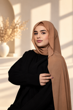 Caramel Beige Chiffon Hijab Set