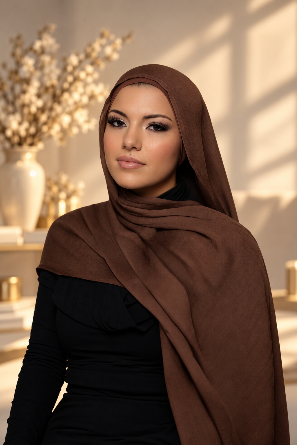 Chocolate Brown Modal Hijab Set