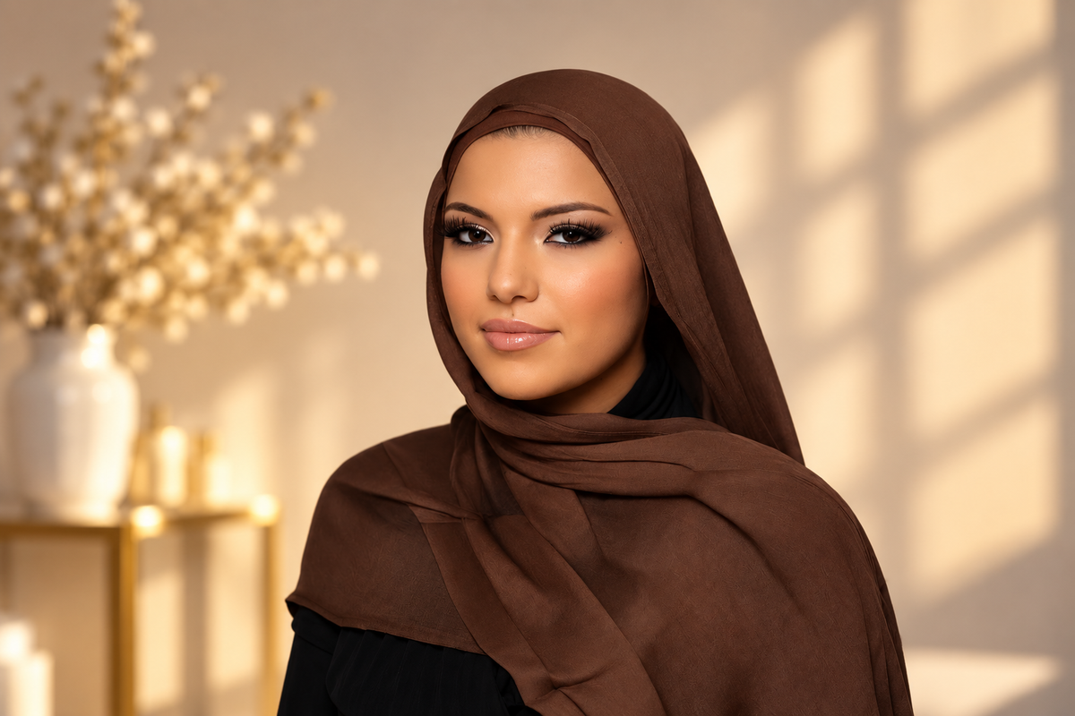 Chocolate Brown Modal Hijab Set