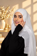 White Modal Hijab Set