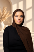 Dark Brown Chiffon Hijab Set