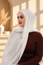 White Chiffon Hijab Set