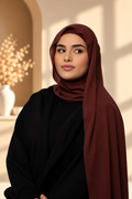 Rich Brown Chiffon Hijab Set