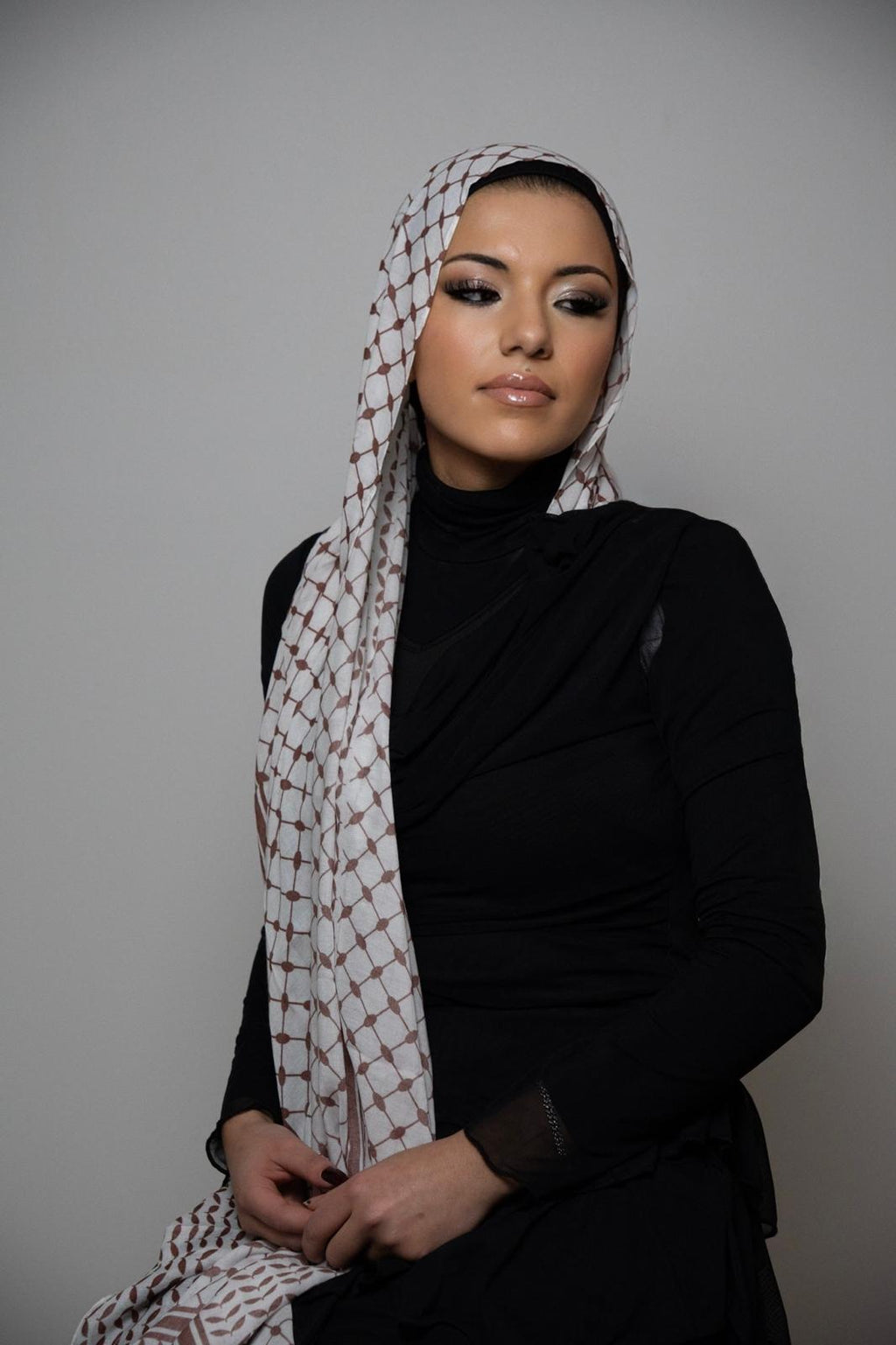 Brown Keffiyeh Modal Hijab