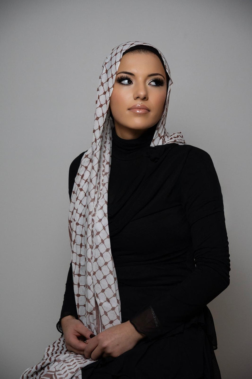 Brown Keffiyeh Modal Hijab