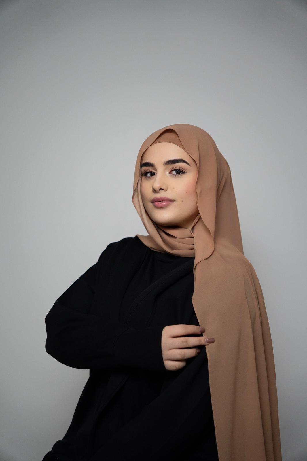 Caramel Beige Chiffon Hijab Set