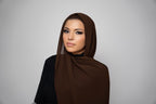 Dark Brown Chiffon Hijab Set