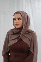 Dusty Brown Chiffon Hijab Set