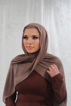 Dusty Brown Chiffon Hijab Set