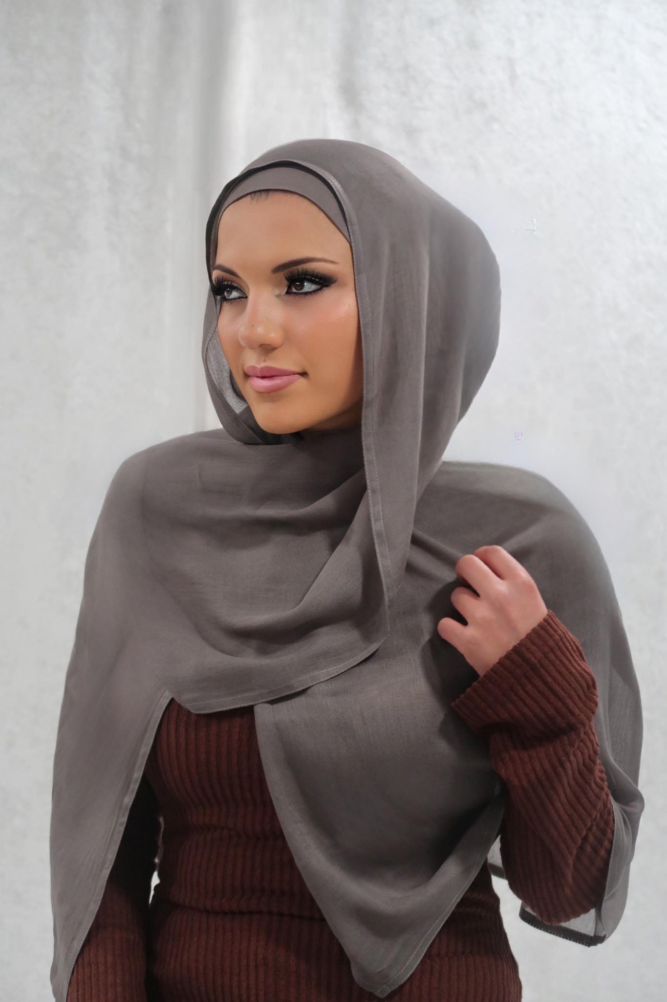 Cool Gray Modal Hijab Set