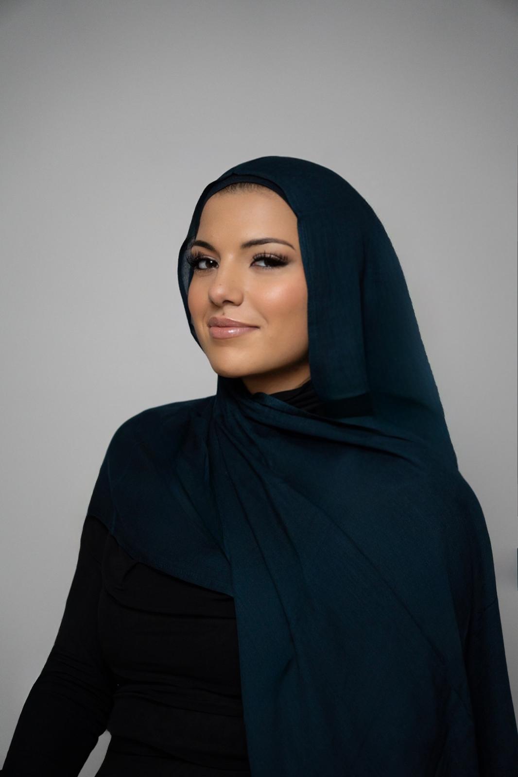 Midnight Teal Modal Hijab Set