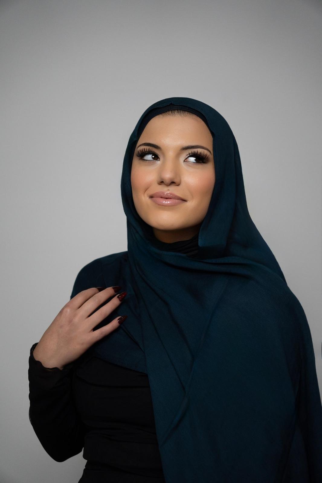 Midnight Teal Modal Hijab Set