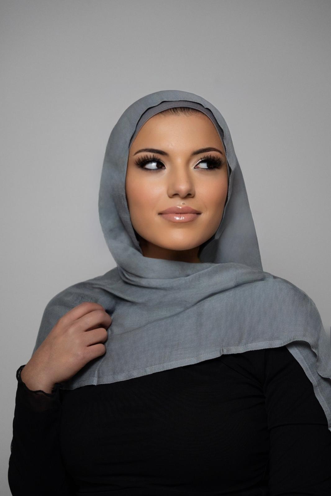 Soft Gray Modal Hijab Set