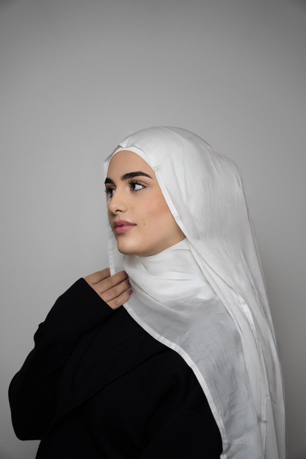 White Modal Hijab Set