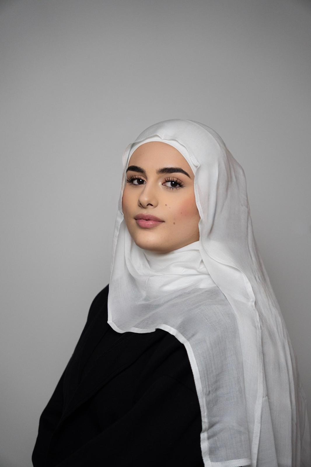 White Modal Hijab Set